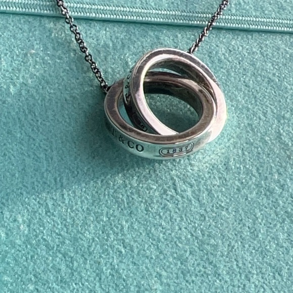 Tiffany  Silver Interlocking Necklace - Picture 3 of 4
